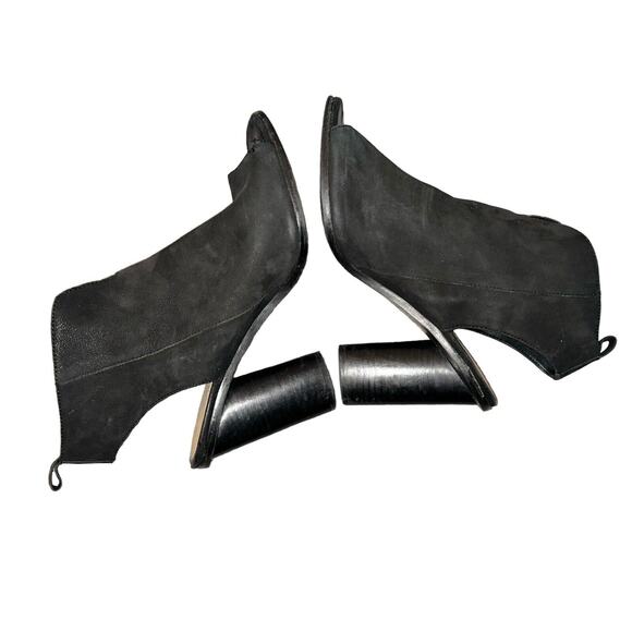 Gianni Bini‎ Womens Sz 8 Suede Ankle Booties Black Zip Side Block Heels - Picture 6 of 12